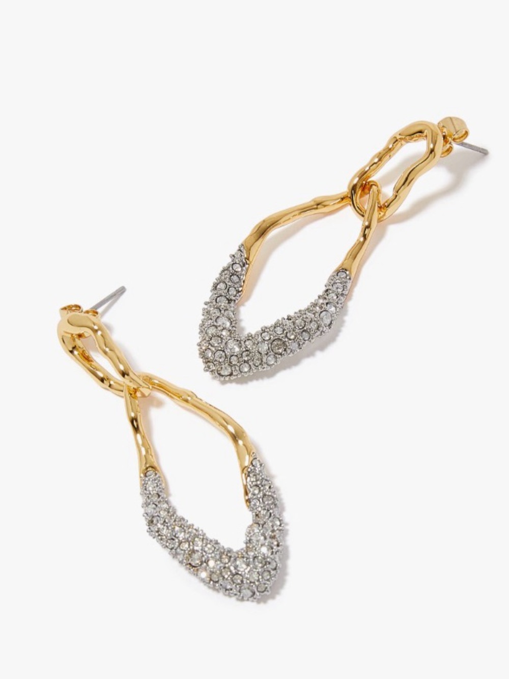 NEW Alexis Bittar Solanales Double Link Post Earrings Gold Clear JL01 JL10